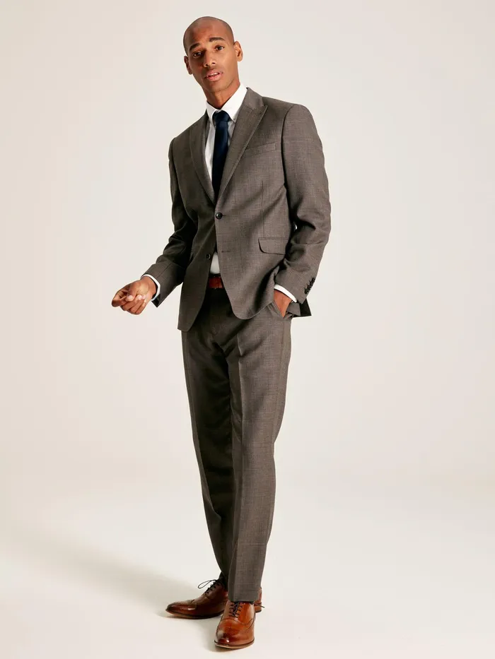 Joules Suits and Tailoring Neutral Textured Suit Trousers 8211 Men