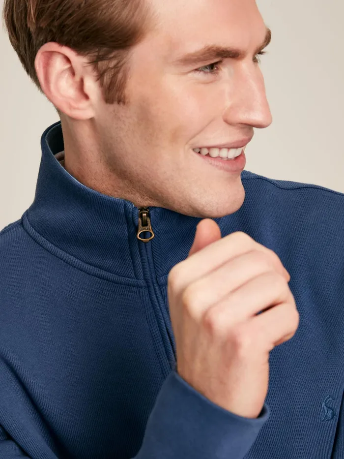 Joules Sweatshirts and Hoodies Blue Quarter Zip Cotton Sweatshirt 8211 Men