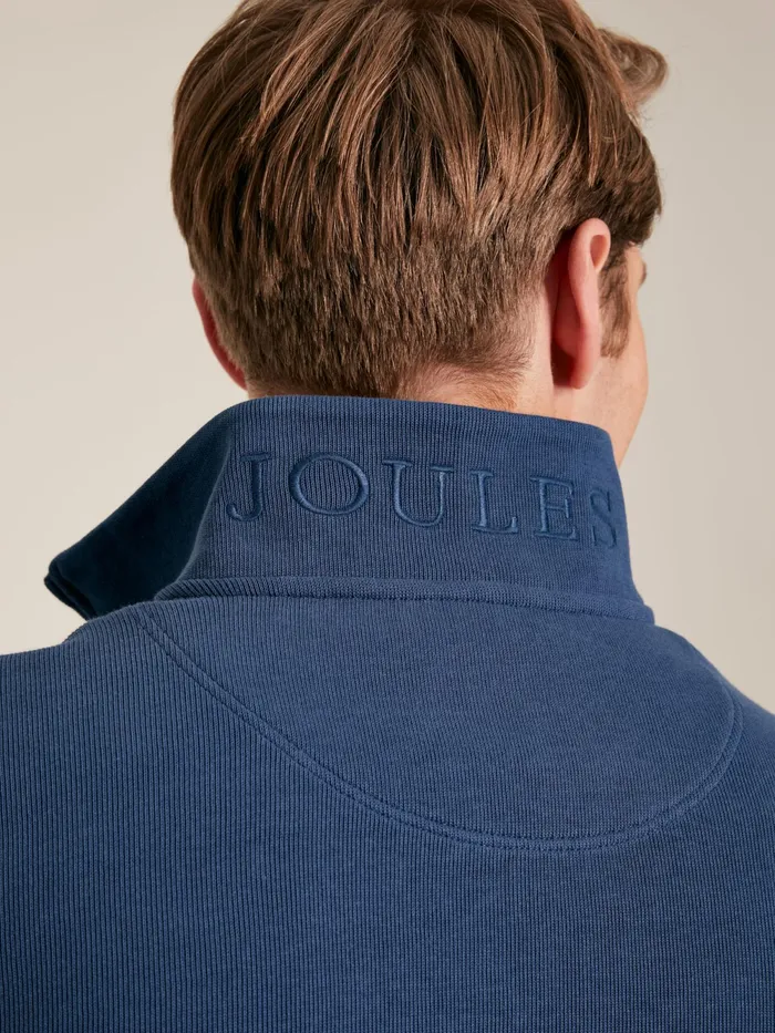 Joules Sweatshirts and Hoodies Blue Quarter Zip Cotton Sweatshirt 8211 Men