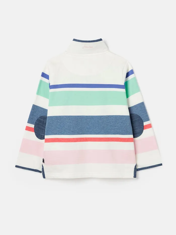 Joules Sweatshirts and Hoodies Cream Overhead Half Popper Sweatshirt 8211 Girls
