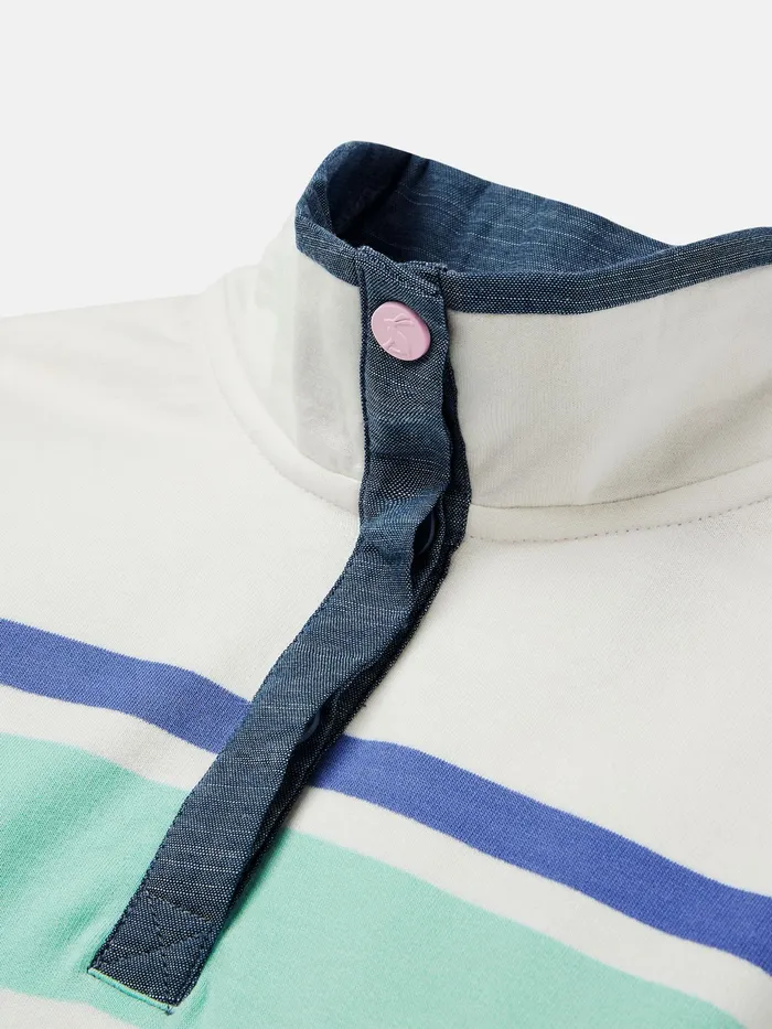 Joules Sweatshirts and Hoodies Cream Overhead Half Popper Sweatshirt 8211 Girls