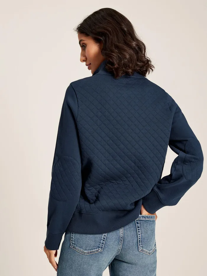 Joules Sweatshirts and Hoodies Navy Blue Quilted Zip Sweat Top 8211 Women