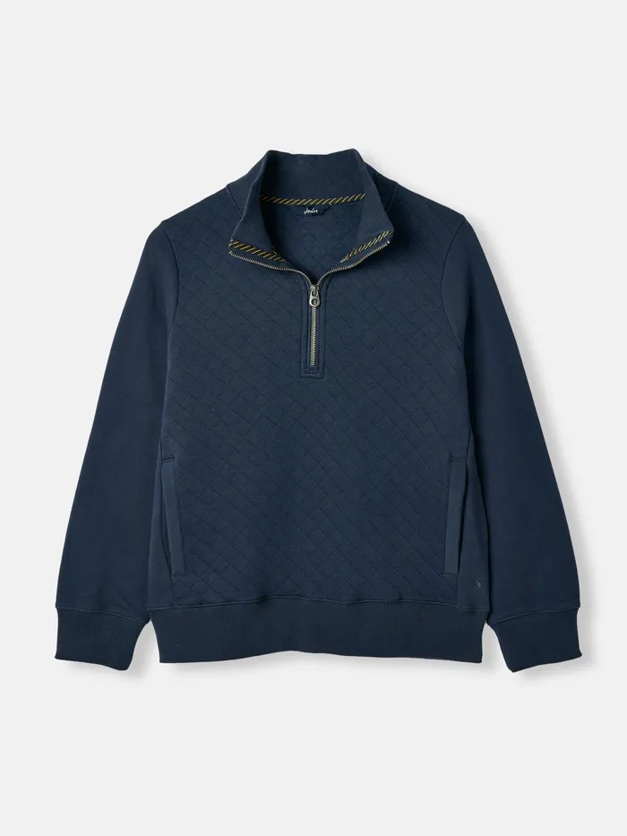 Joules Sweatshirts and Hoodies Navy Blue Quilted Zip Sweat Top 8211 Women