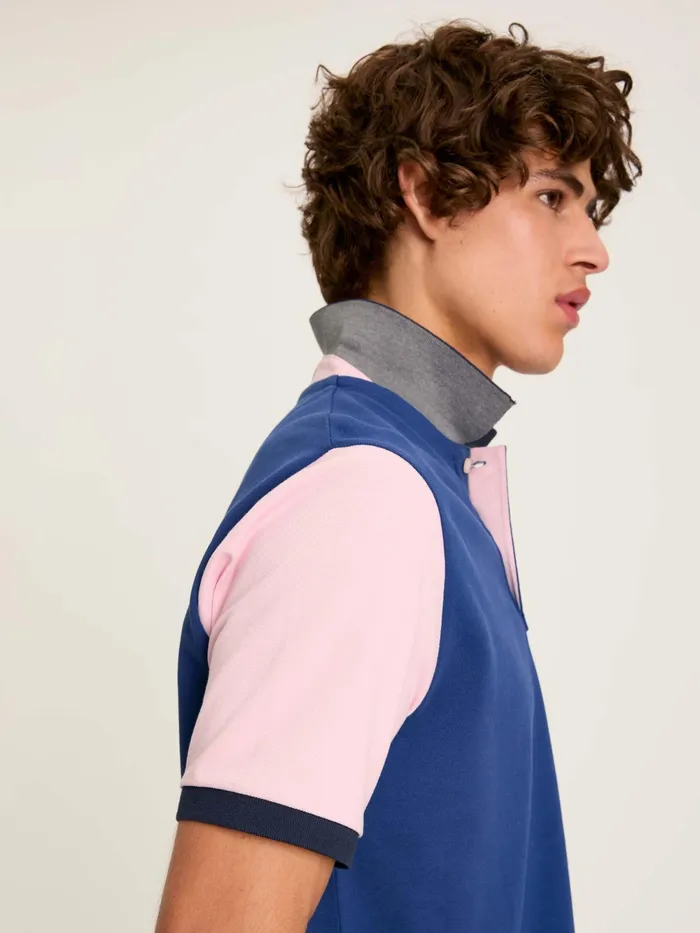 Joules Tops and Tshirts Blue Colourblock Classic Fit Polo Shirt 8211 Men