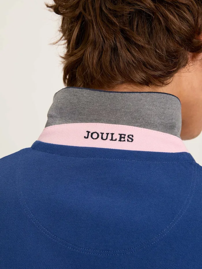 Joules Tops and Tshirts Blue Colourblock Classic Fit Polo Shirt 8211 Men