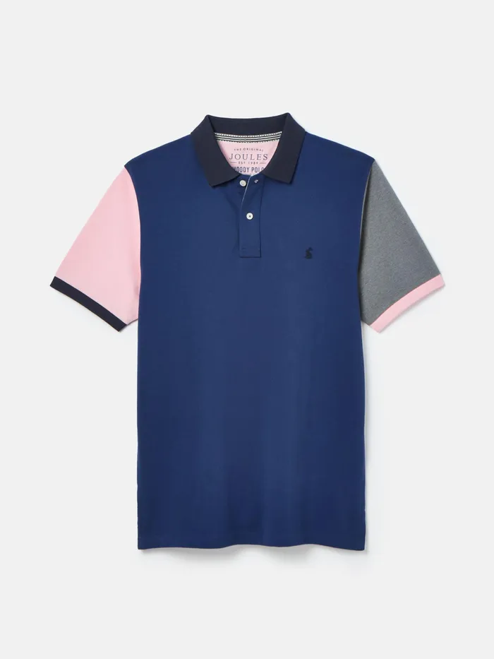 Joules Tops and Tshirts Blue Colourblock Classic Fit Polo Shirt 8211 Men
