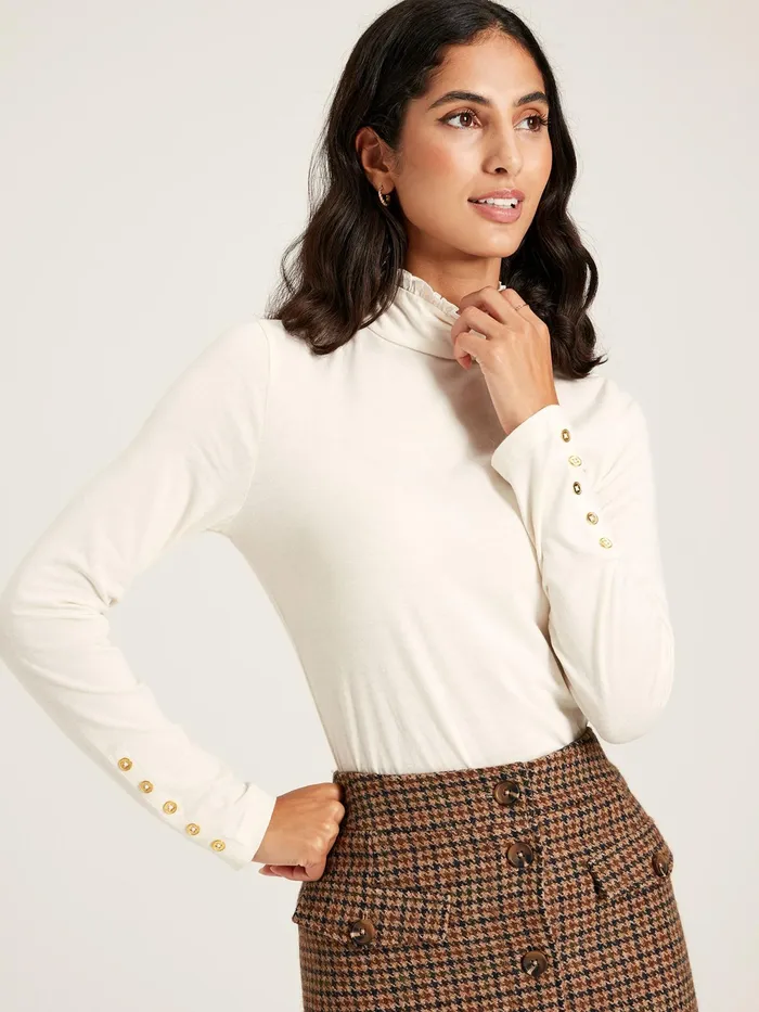 Joules Tops Cream Long Sleeve High Neck Jersey Top 8211 Women