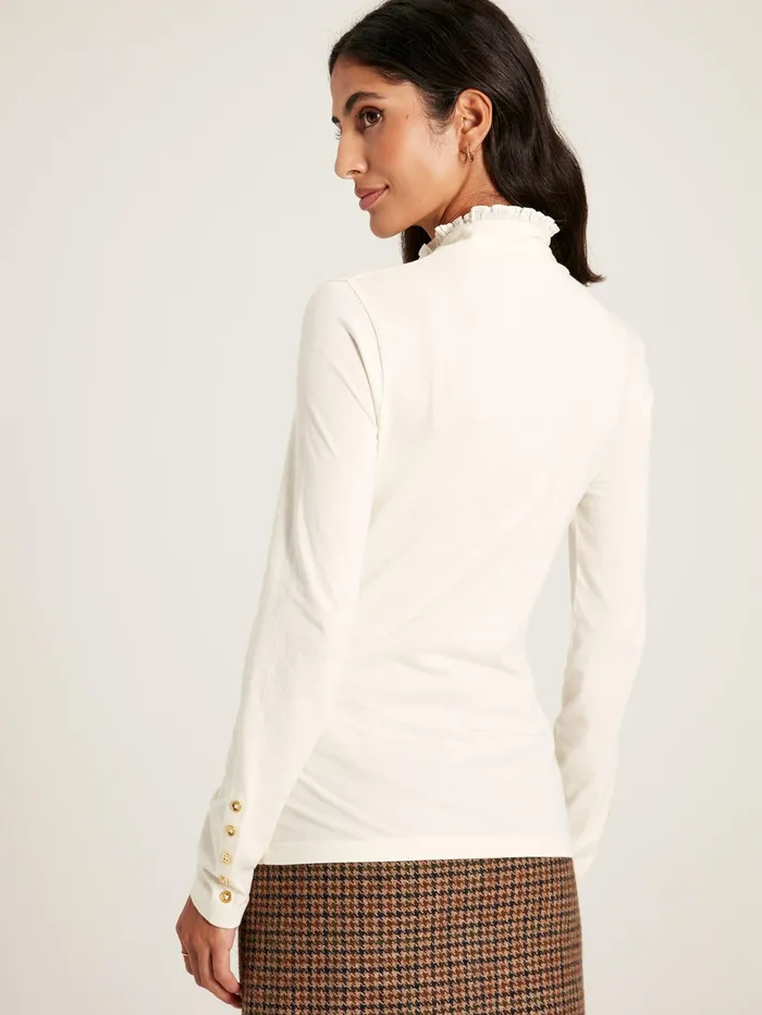 Joules Tops Cream Long Sleeve High Neck Jersey Top 8211 Women
