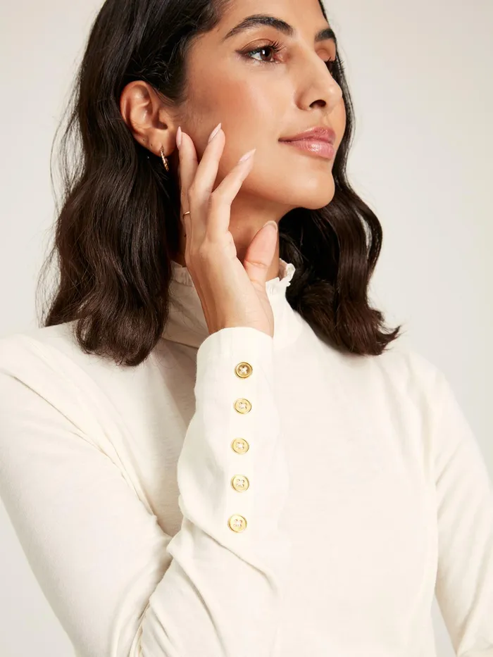 Joules Tops Cream Long Sleeve High Neck Jersey Top 8211 Women