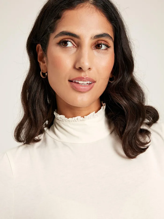 Joules Tops Cream Long Sleeve High Neck Jersey Top 8211 Women