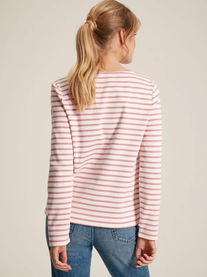 Joules Tops PinkCream Striped Boat Neck Breton Top 8211 Women