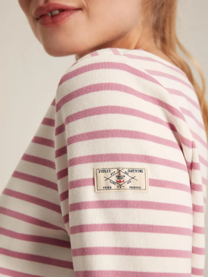 Joules Tops PinkCream Striped Boat Neck Breton Top 8211 Women