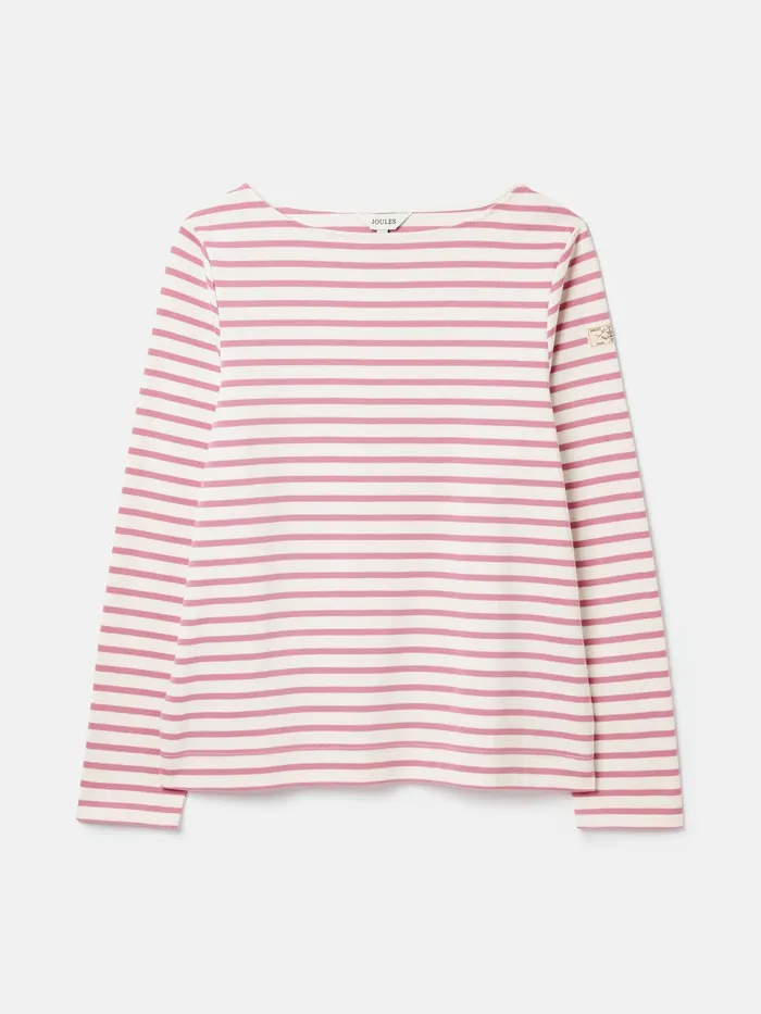 Joules Tops PinkCream Striped Boat Neck Breton Top 8211 Women