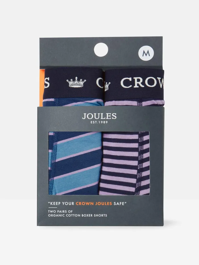 Joules Underwear BluePurple Cotton Boxer Briefs 2 Pack 8211 Men