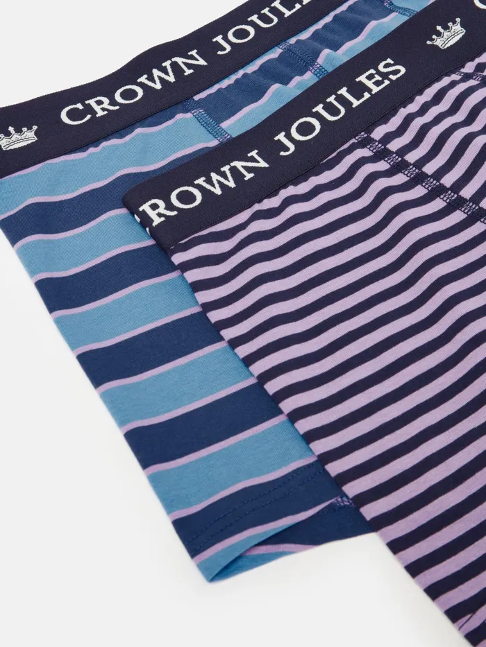 Joules Underwear BluePurple Cotton Boxer Briefs 2 Pack 8211 Men