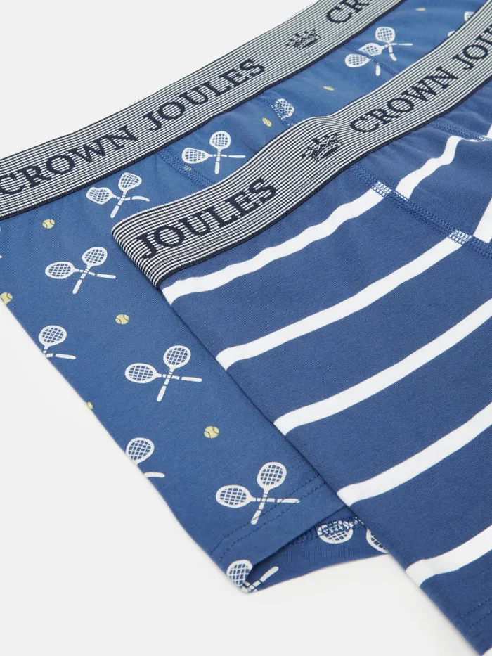 Joules Underwear Blue Tennis Cotton Boxer Briefs 2 Pack 8211 Men