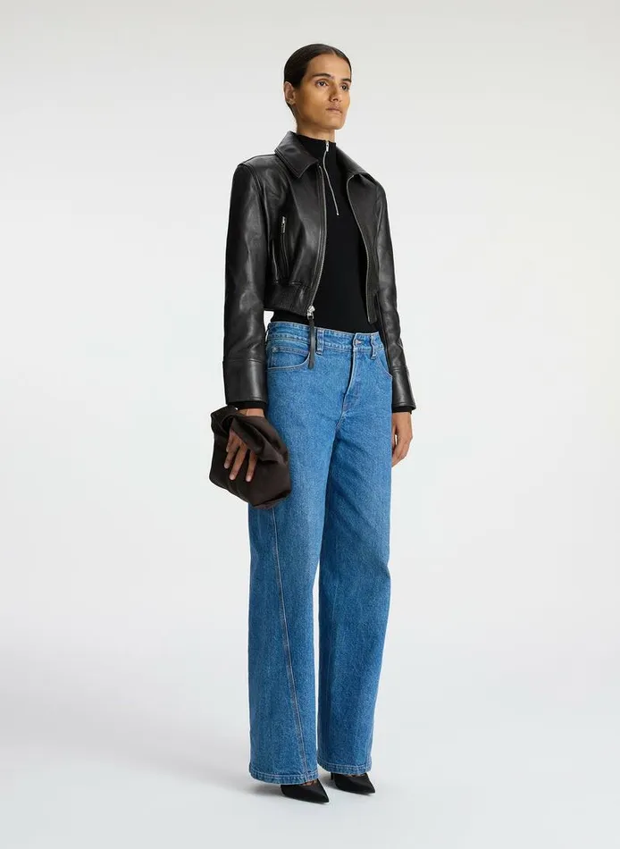 Jumpsuits Women ALC Harlow Cropped Leather Jacket Ganache Jumpsuits Women ALC Harlow Cropped Leather Jacket Ganache