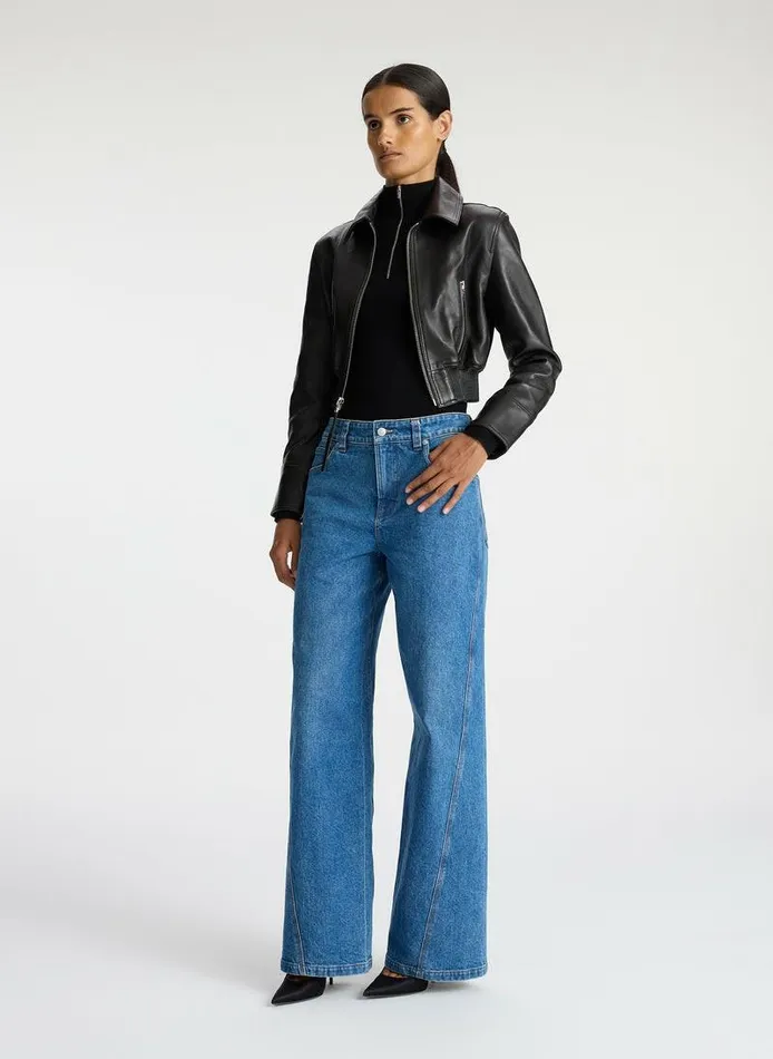 Jumpsuits Women ALC Harlow Cropped Leather Jacket Ganache Jumpsuits Women ALC Harlow Cropped Leather Jacket Ganache