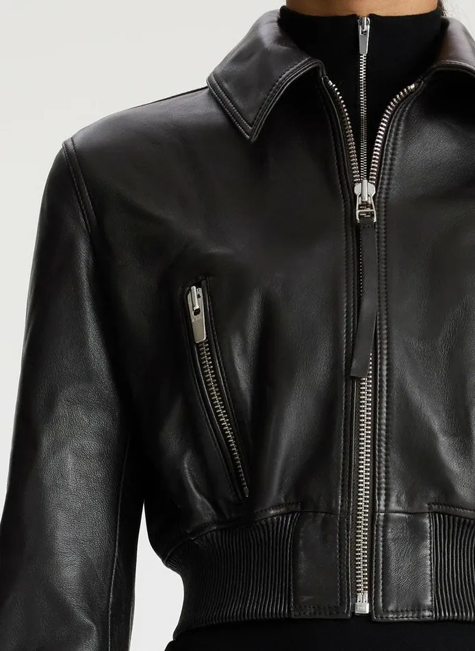 Jumpsuits Women ALC Harlow Cropped Leather Jacket Ganache Jumpsuits Women ALC Harlow Cropped Leather Jacket Ganache