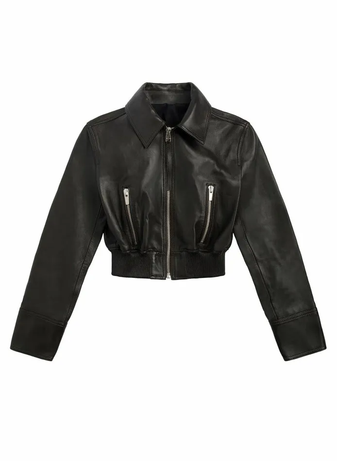 Jumpsuits Women ALC Harlow Cropped Leather Jacket Ganache Jumpsuits Women ALC Harlow Cropped Leather Jacket Ganache
