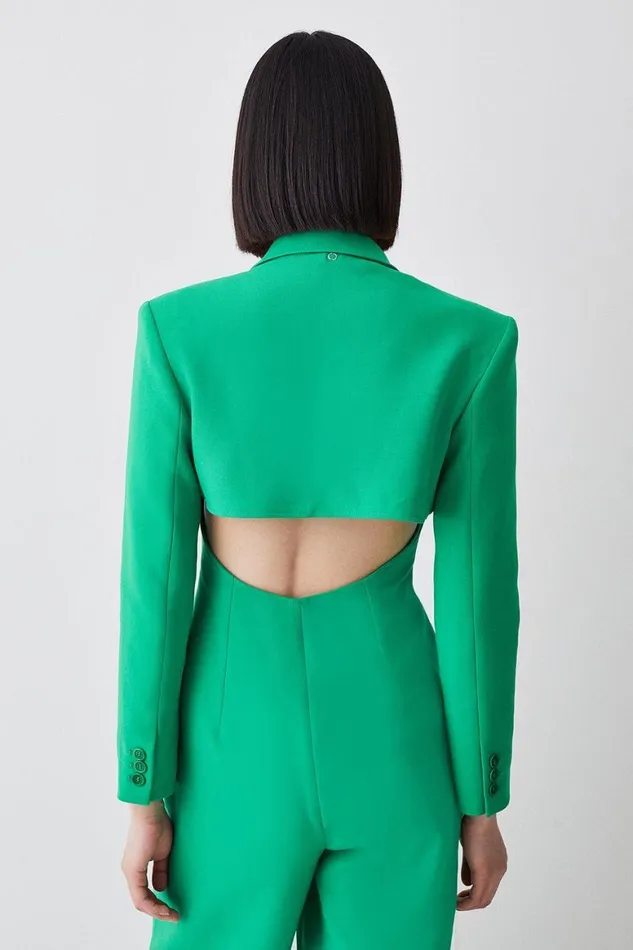 Jumpsuits Women Karen Millen Compact Stretch Tailored Two Piece Jumpsuit Green