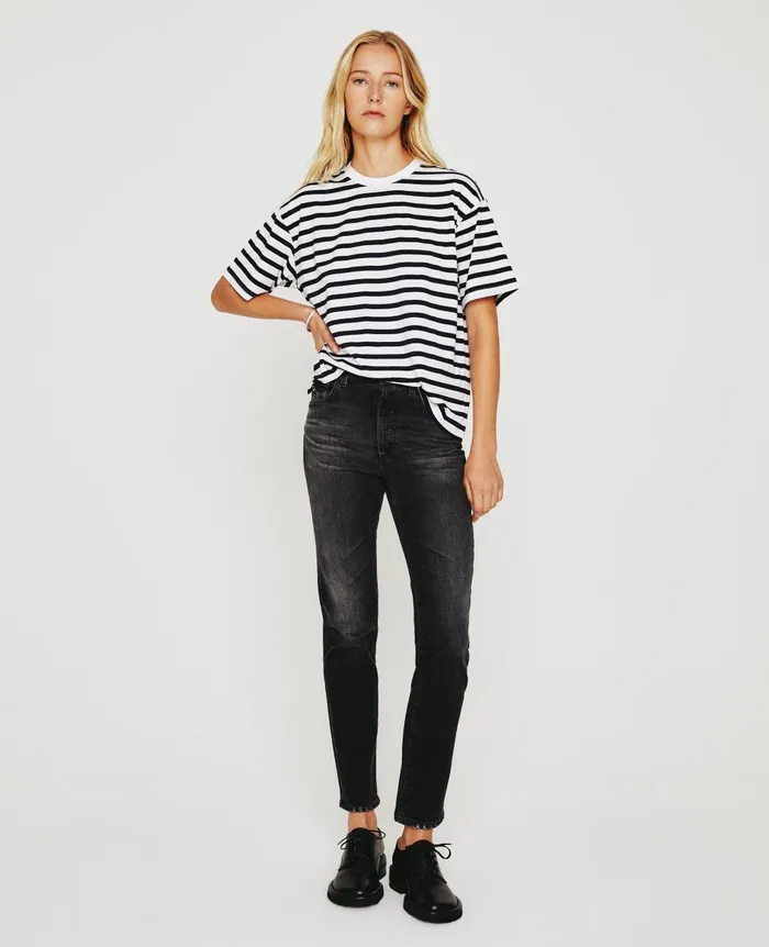 Karter ExBoyfriend True Whitedeep Aegean Women AG Jeans Tees and Tanks