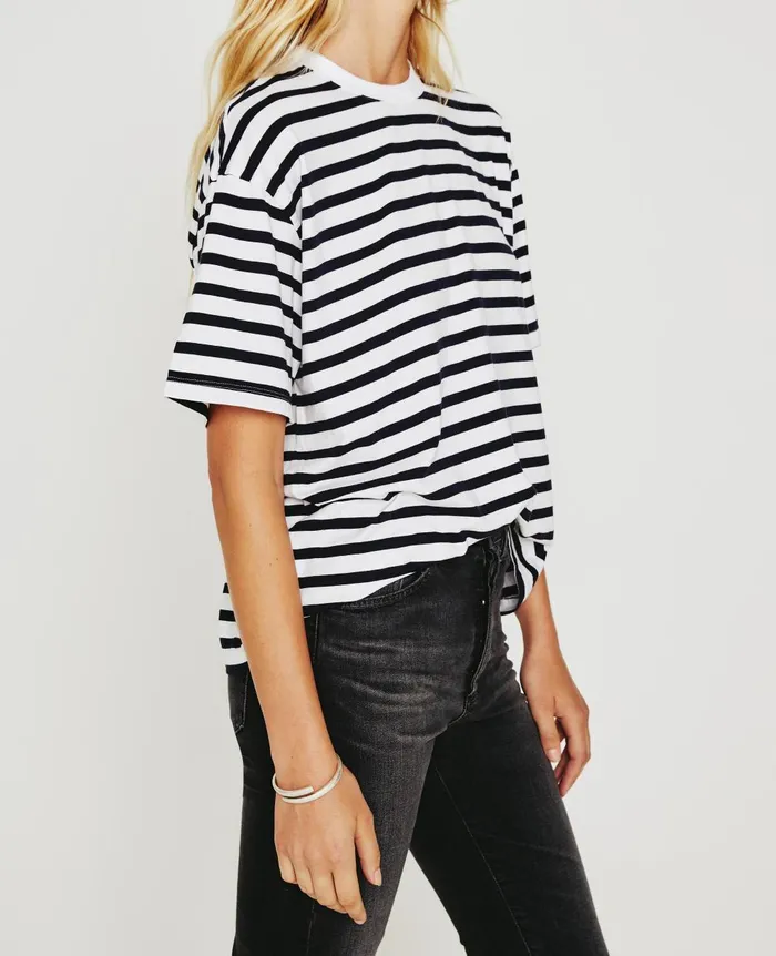 Karter ExBoyfriend True Whitedeep Aegean Women AG Jeans Tees and Tanks