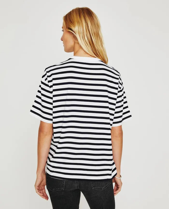 Karter ExBoyfriend True Whitedeep Aegean Women AG Jeans Tees and Tanks