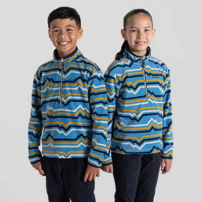 Kids Half Zip Fleece Craghoppers Kid039s Bachas Half Zip Fleece Bright Sky Print