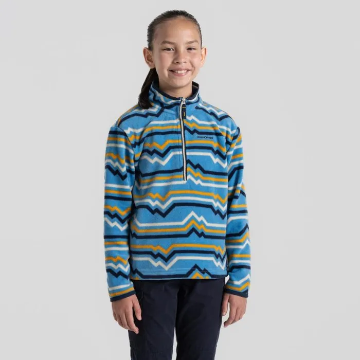 Kids Half Zip Fleece Craghoppers Kid039s Bachas Half Zip Fleece Bright Sky Print