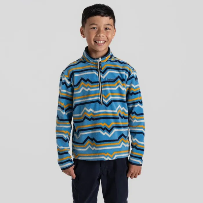 Kids Half Zip Fleece Craghoppers Kid039s Bachas Half Zip Fleece Bright Sky Print
