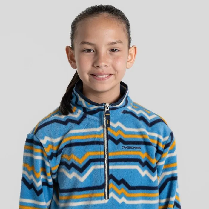 Kids Half Zip Fleece Craghoppers Kid039s Bachas Half Zip Fleece Bright Sky Print