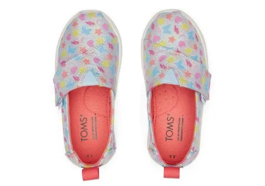Kids KidsTiny Alpargata Glimmer Charms Pastel Blue Glimmer TOMS Alpargatas