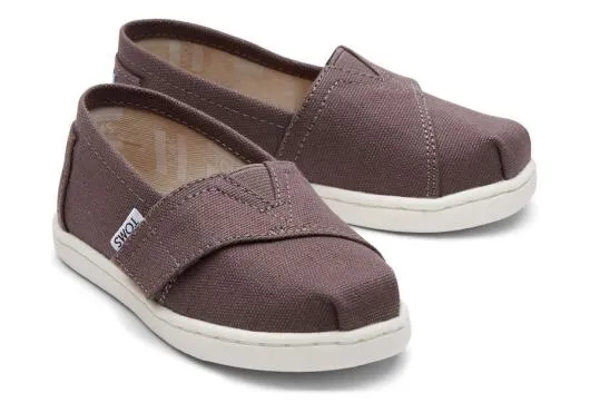 Kids KidsTiny Alpargata Grey Canvas Toddler Shoe Ash TOMS Alpargatas
