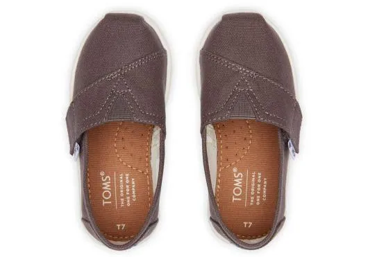 Kids KidsTiny Alpargata Grey Canvas Toddler Shoe Ash TOMS Alpargatas