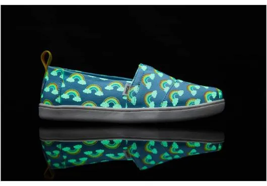 Kids KidsYouth Alpargata Rainbows Kids Shoe Blue Glow TOMS Alpargatas