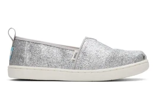 Kids KidsYouth Alpargata Silver Glimmer Kids Shoe Silver TOMS Alpargatas