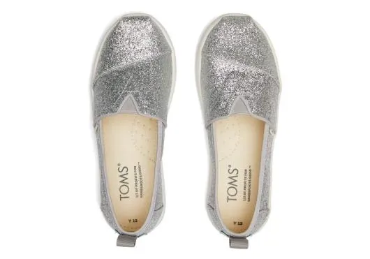 Kids KidsYouth Alpargata Silver Glimmer Kids Shoe Silver TOMS Alpargatas