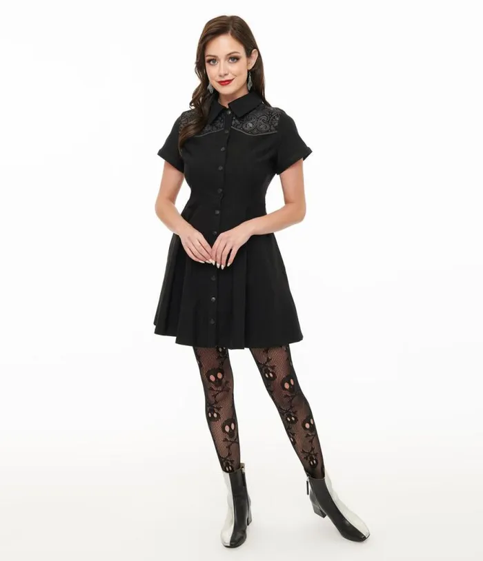 Killstar Black Nowhere039s Ville Mini Dress Dresses Unique Vintage Pocket Dresses