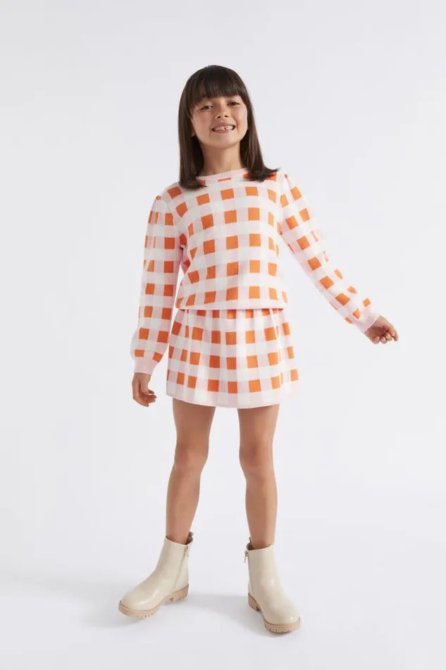 Knitwear and Sweaters Girl Seed Heritage Gingham Skirt Dusty Rose