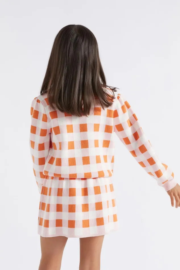 Knitwear and Sweaters Girl Seed Heritage Gingham Skirt Dusty Rose