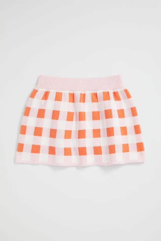 Knitwear and Sweaters Girl Seed Heritage Gingham Skirt Dusty Rose