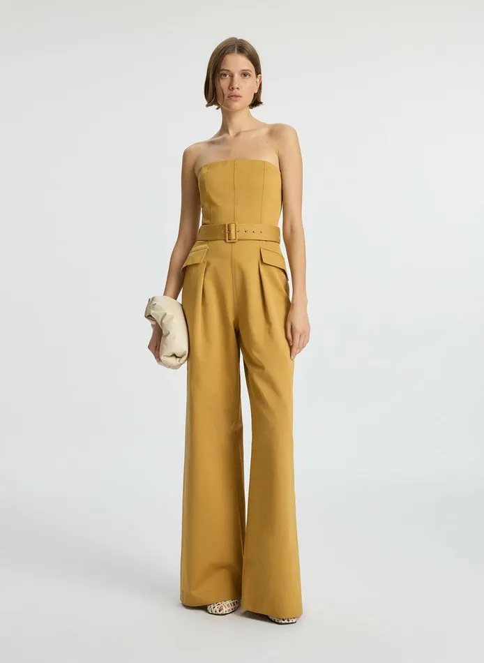 Knitwear Women ALC Presley Strapless Cotton Jumpsuit Aged Bronze