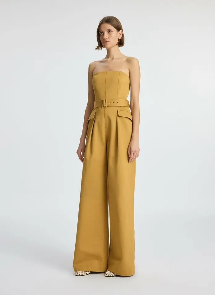 Knitwear Women ALC Presley Strapless Cotton Jumpsuit Aged Bronze Knitwear Women ALC Presley Strapless Cotton Jumpsuit Aged Bronze