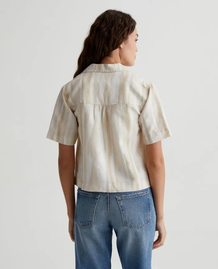 Koa Brush Strokes Beige Multi Women AG Jeans Tops and Shirts