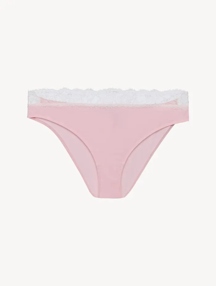 Lace Medium Brief In Rose And Cream Lingerie La Perla Midrise