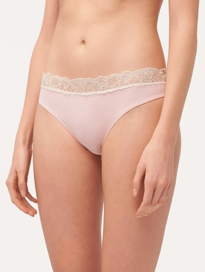 Lace Medium Brief In Rose And Cream Lingerie La Perla Midrise