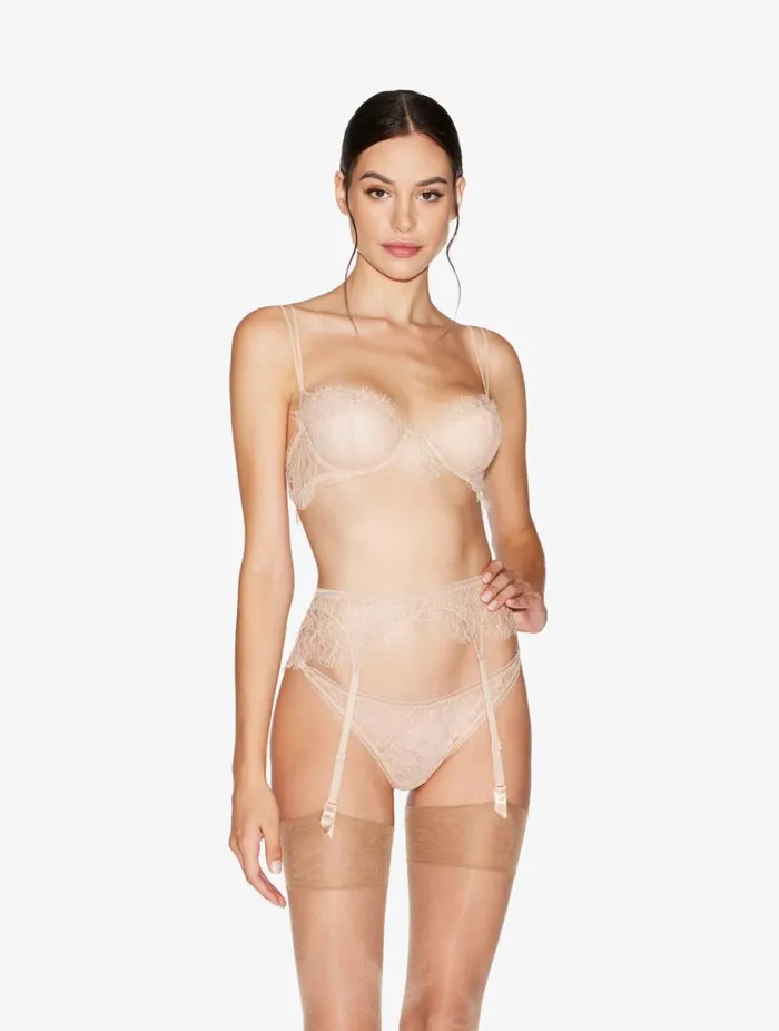Lace Suspender Belt In Oak Blush Lingerie La Perla Garter Belts