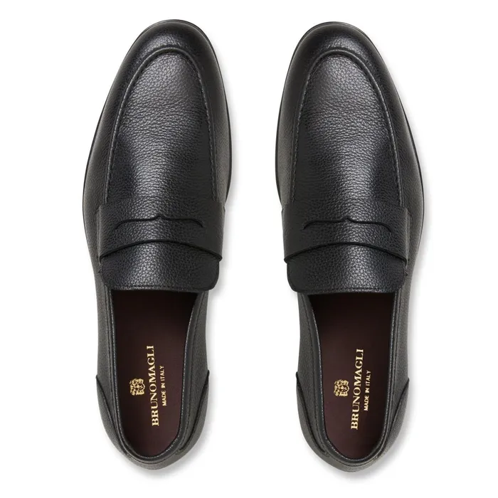 LASTRA SLIPON LEATHER LOAFERBLACK Men Bruno Magli Loafers and Slipons