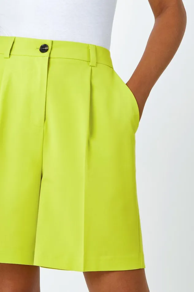 Lime Tailored Stretch Shorts Women Roman Coords